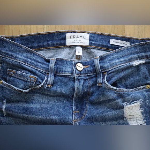 FRAME Le Skinny de Jeanne Distressed Skinny Jeans - Picture 3 of 4